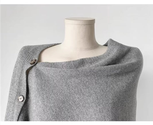 Women's Wool Slant Cape Scarf
